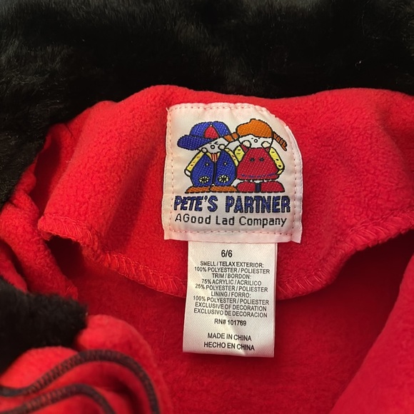 PETE’S PARTNER  red color w Black faux fur collar & sleeves size 6” Girls  Coat - Picture 4 of 16